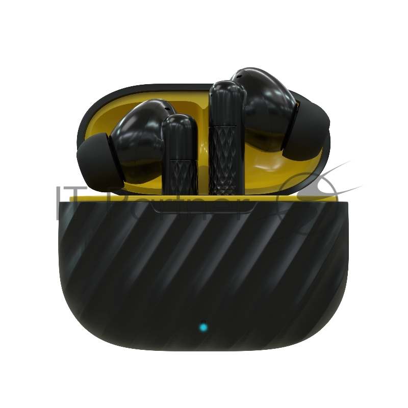 Наушники TWS More choice БВ37 черный/желтый, внутриканальные, Bluetooth, сенсорное управление, до 4 ч
