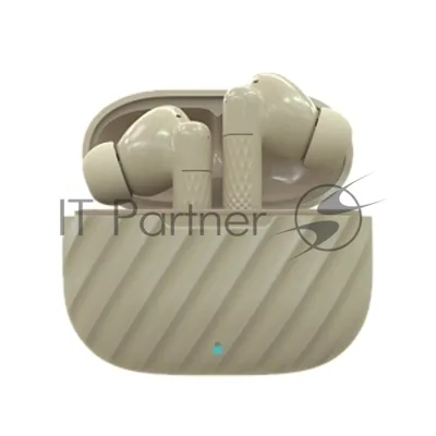Наушники TWS More choice БВ37 бежевый, внутриканальные, Bluetooth, сенсорное управление, до 4 ч