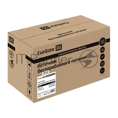 Источник бесперебойного питания ExeGate SpecialPro Smart LLB-1000.LCD.AVR.4SH (1000VA/700W, LCD, AVR, 4*Schuko, батарея 12V 7.2Ah - 2 шт., металлический корпус, Black)