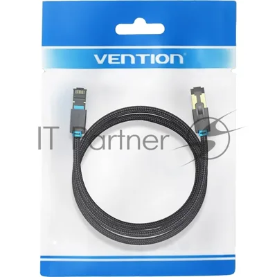 Патч-корд Vention прямой SFTP cat.8 RJ45 - 8м. Черный Тканевая оплетка