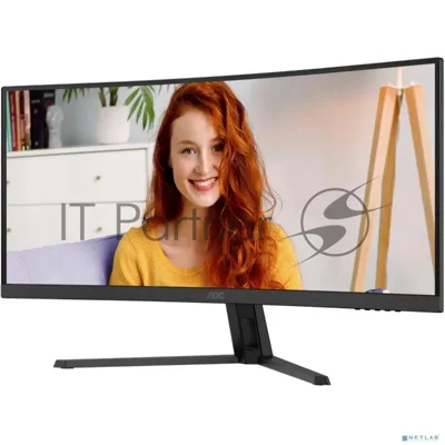 Монитор 34" AOC CU34B3E VA 3440x1440, 120 Гц, 4 мс, 21:9, 300 кд/м², HDMI, DisplayPort, изогнутый экран, Flicker Free, Low Blue Light, черный