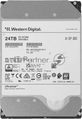 Жесткий диск HDD WD Ultrastar DC HC590 24Tb 7200rpm SATA-III 512Mb 3.5"