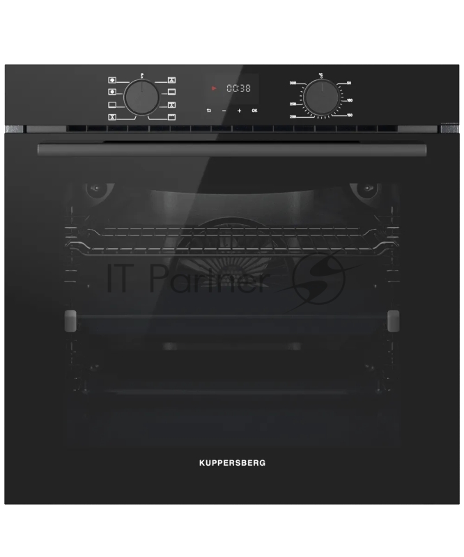 Духовой шкаф Kuppersberg HF 608 Black, доводчик двери, цвет черный, цвет фурнитуры черный