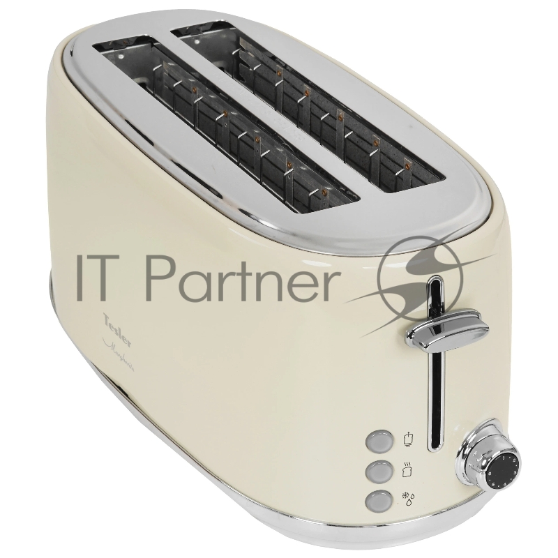 Тостер TESLER TT-430 бежевый, 1500 Вт, 2 слота