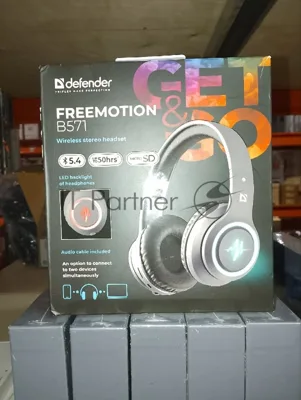 (Поврежденная упаковка) Гарнитура беспроводная DEFENDER FreeMotion B571 grey (bluetooth, LED) (63571)