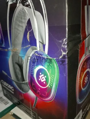 (Поврежденная упаковка) Гарнитура игровая проводная DEFENDER Cyborg белый (7.1, RGB, провод 2м) (64575)
