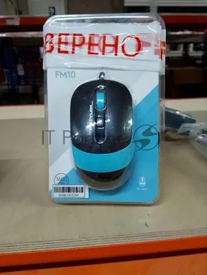 (Поврежденная упаковка) Мышь проводная A4Tech Fstyler FM10 черный/blue (USB, оптическая, 1600dpi, 4but) (FM10 BLUE_ВУ)