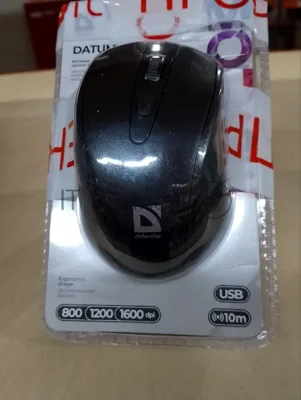 (Поврежденный товар) Мышь беспроводная DEFENDER Datum MM-265 черный (USB, 1600dpi, 4but) (52265_(Поврежденный товар) 000775)