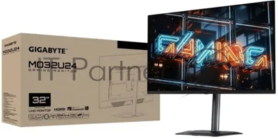 Монитор 31.5" Gigabyte MO32U24 QD-OLED 3840x2160, 240 Гц, 0.03 мс, 16:9, 300 кд/м², 2xHDMI, DisplayPort, USB-C, HDR, FreeSync Premium Pro, G-Sync Compatible, Flicker Free, встроенные динамики, поворот на 90 градусов, регулировка по высоте, черный