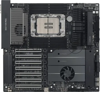 Серверная материнская плата ASUS PRO WS W890E-SAGE SE, LGA 4710-2, Intel W890, 8xDDR5, 4xSATA, 4xM.2, 7xPCIe 5.0 x16, 1xVGA, 2x10Gb LAN, IPMI, 2xUSB-C 40Gbps (USB4 / Gen3x2), 6xUSB-A 10Gbps, 2x3.5 мм, 7.1, EEB