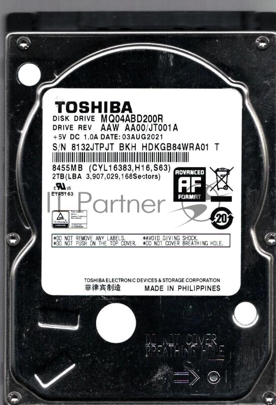 Жесткий диск HDD Toshiba MQ04 2Tb 5400rpm SATA 128Mb 2.5"