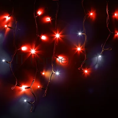 Гирлянда светодиодная Бахрома (Айсикл) 4,0х0,6м 128 LED КРАСНЫЙ черный каучук 3,3мм IP67 эффект мерцания 230В нужен блок 315-000 NEON-NIGHT