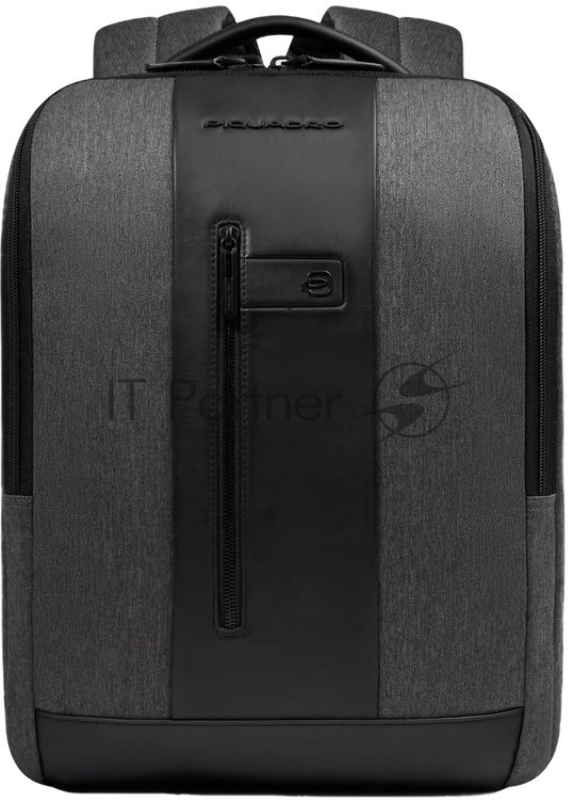 Рюкзак мужской Piquadro Brief2 CA4818BR2/GRN серый/черный нейлон/натур.кожа
