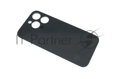 Задняя крышка (стекло) для iPhone 14 Pro (A2891) в сборе со стеклом камеры (широкий вырез) черная
