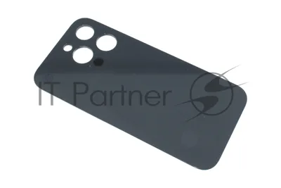 Задняя крышка (стекло) для iPhone 14 Pro (A2891) в сборе со стеклом камеры (узкий вырез) черная