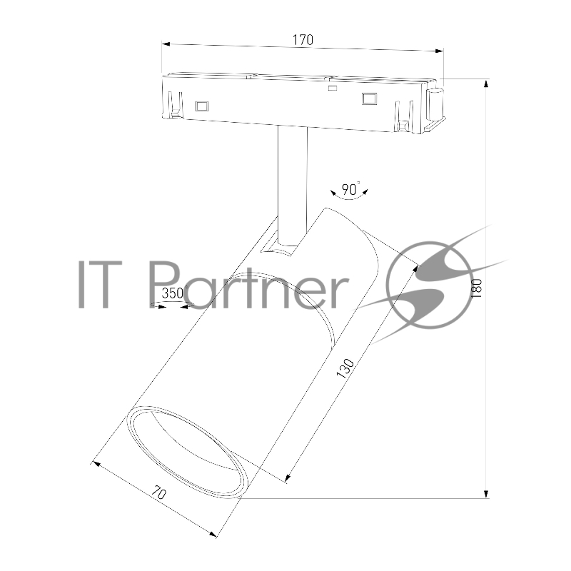 Трековый светильник Slim Magnetic R03 20W 4200K (черный) 85013/01