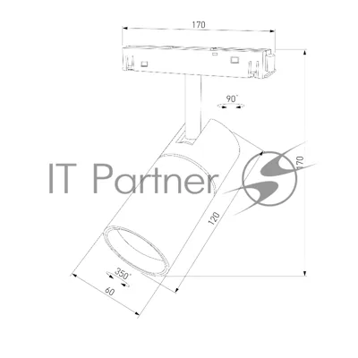 Трековый светильник Slim Magnetic R02 12W 4200K (черный) 85012/01