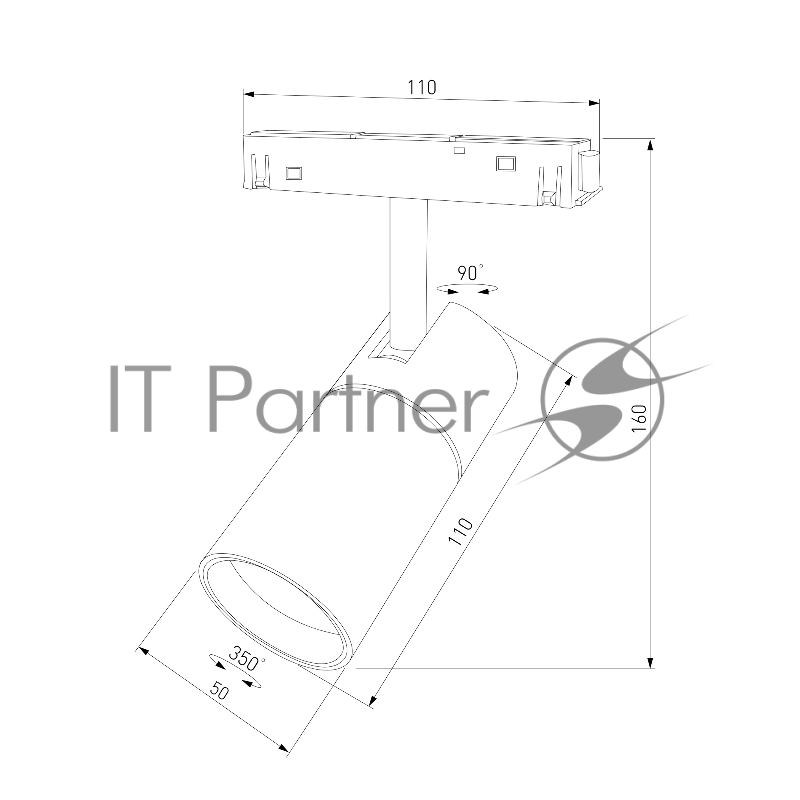 Трековый светильник Slim Magnetic R01 6W 4200K (черный) 85011/01