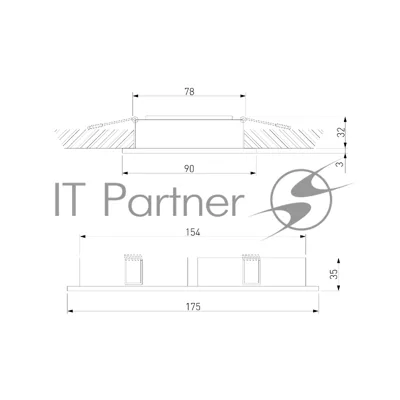 15277/LED / Светильник встраиваемый 20W 4000K черный IP44
