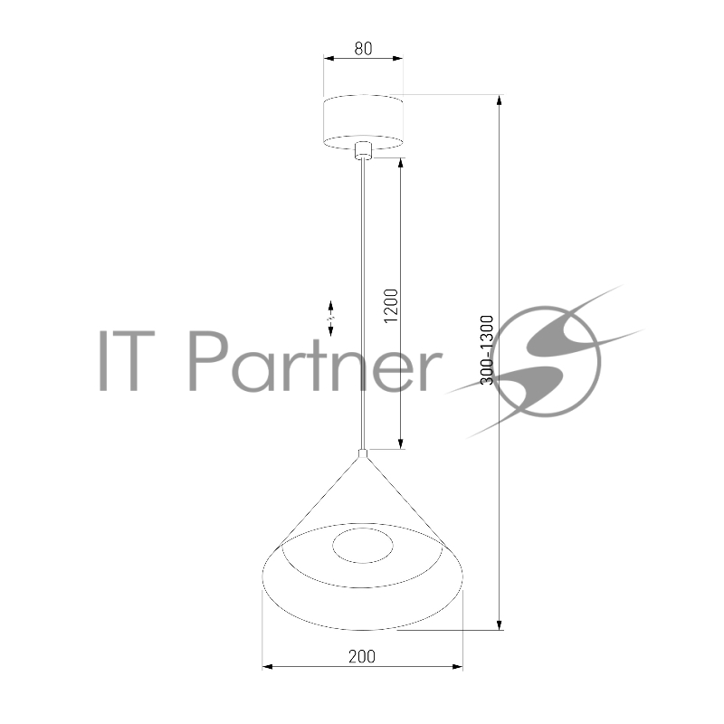 50316 LED 16W 4000K / Светильник подвесной светодиодный / черный