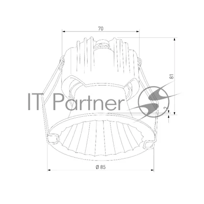 15274/LED Светильник встраиваемый 12W 4000K черный жемчуг IP44