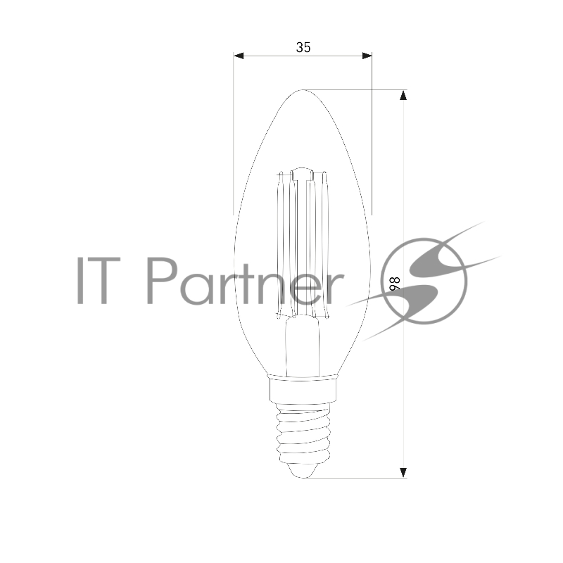 BLE1440/ Светодиодная лампа Свеча 9W 6500K E14 (CW35 прозрачный)