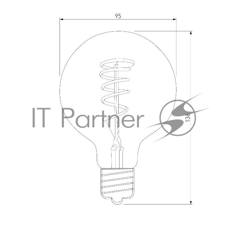 BLE2747/ Светодиодная лампа Dimmable 5W 2700K E27 (G95 тонированный)(BLE2747)