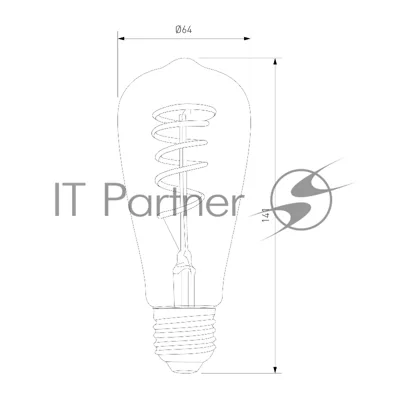 BLE2746/ Светодиодная лампа Dimmable 5W 2700K E27 (ST64 тонированный)(BLE2746)