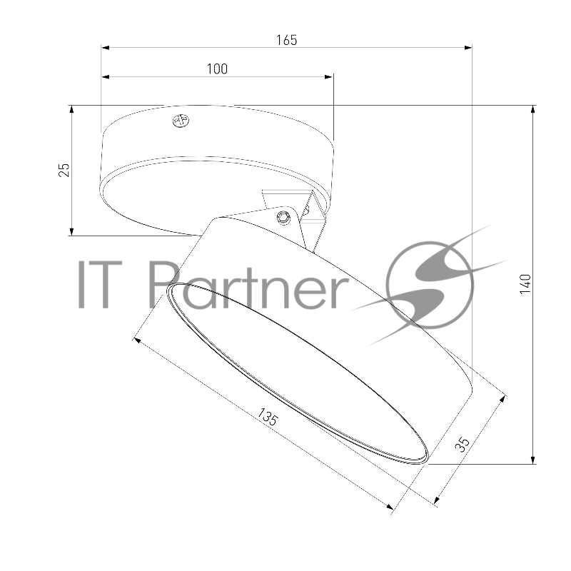 Pila черный 12W 4200К (25135/LED)/Светильник накладной черный