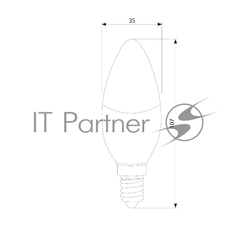 Dimmable 7W 4200K E14 (C35) (BLE1448) / Светодиодная лампа