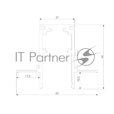 Slim Magnetic Шинопровод встраиваемый под ГКЛ 9,5мм (белый) (3м) 85210/00
