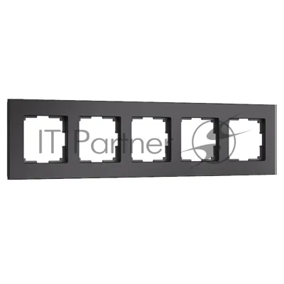 Рамка на 5 постов Senso (черный, стекло soft-touch) W0053108
