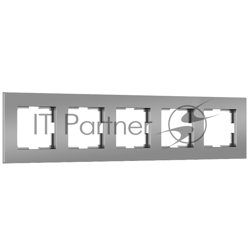 Рамка на 5 постов Slab (серебро софт) W0052965