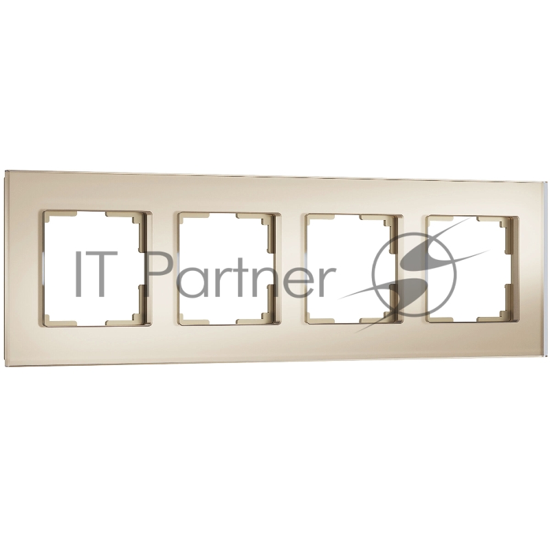 Рамка на 4 поста Senso (шампань, стекло soft-touch) W0043111