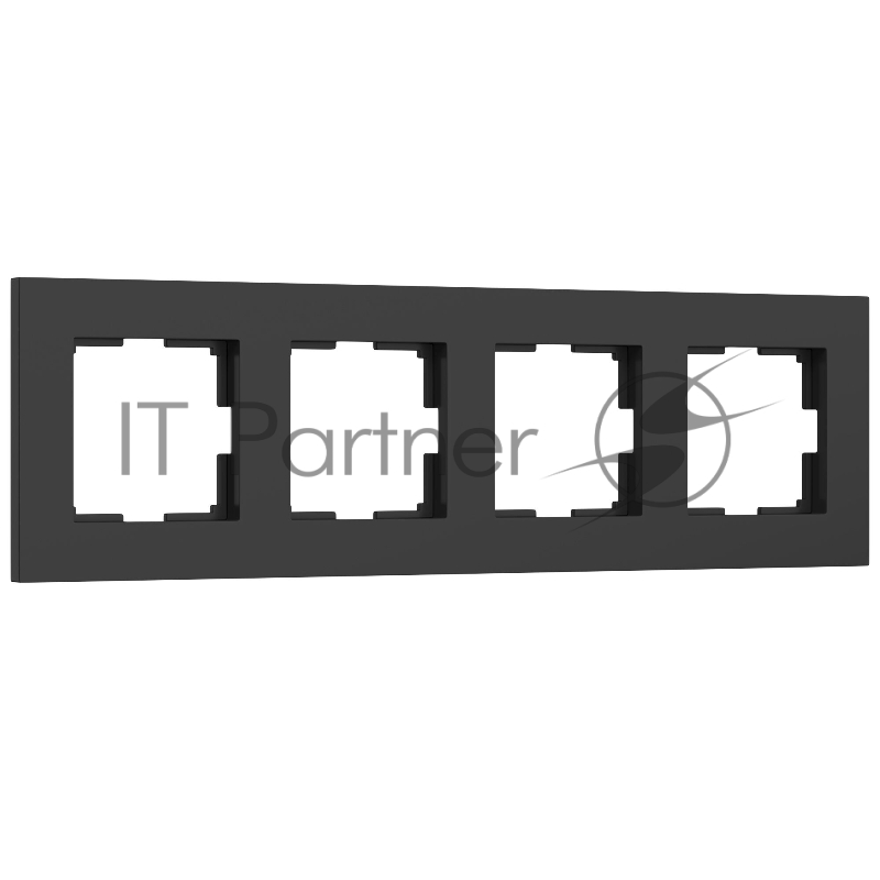 Рамка на 4 поста Slab (черный софт) W0042908