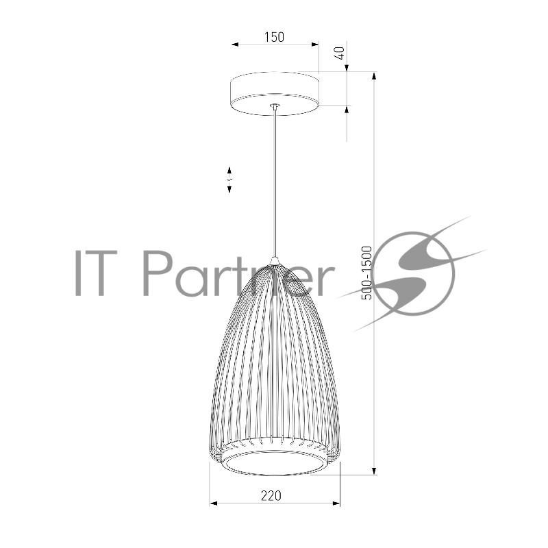 40009/1 LED / подвесной светильник / черный