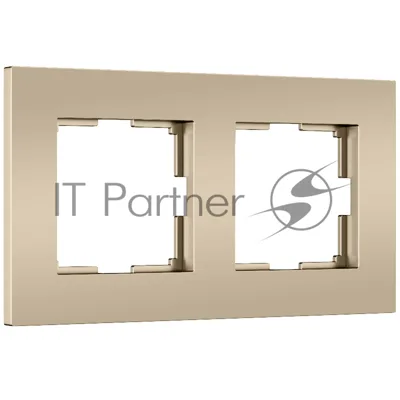 Рамка на 2 поста Slab (шампань софт) W0022911