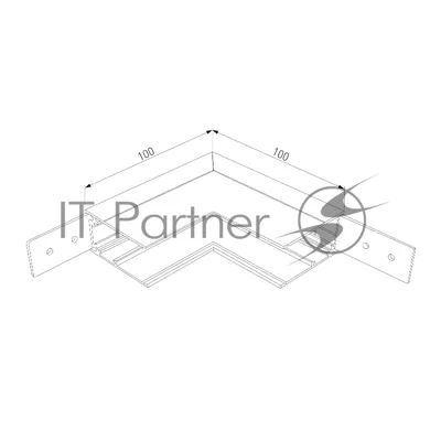Slim Magnetic Коннектор угловой внутренний для накладного шинопровода 85091/00