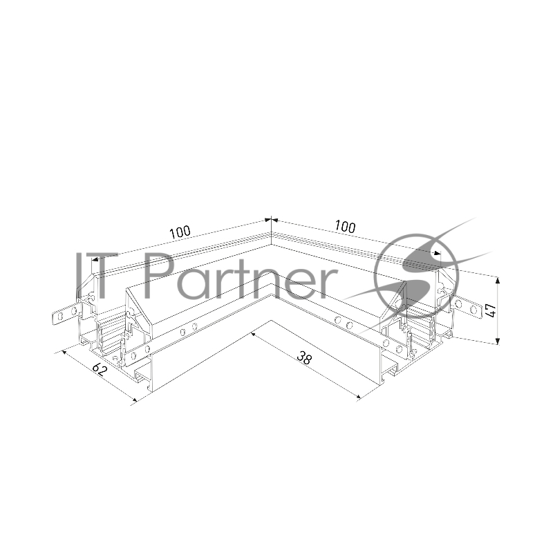 Slim Magnetic Коннектор угловой внутренний для шинопровода в натяжной потолок 85204/00 (черный) 85205/00