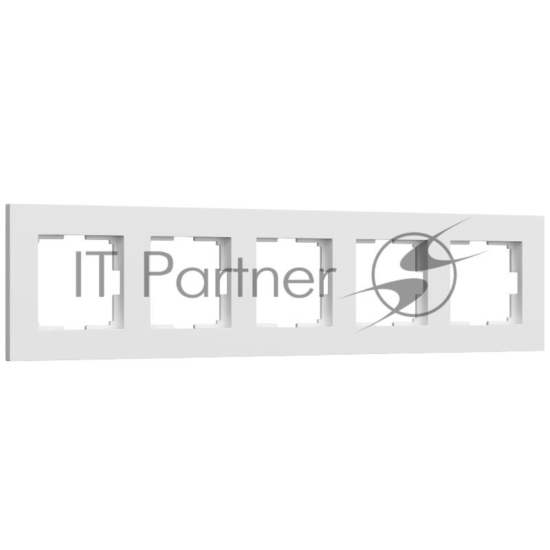Рамка WERKEL на 5 постов Slab (белый софт)