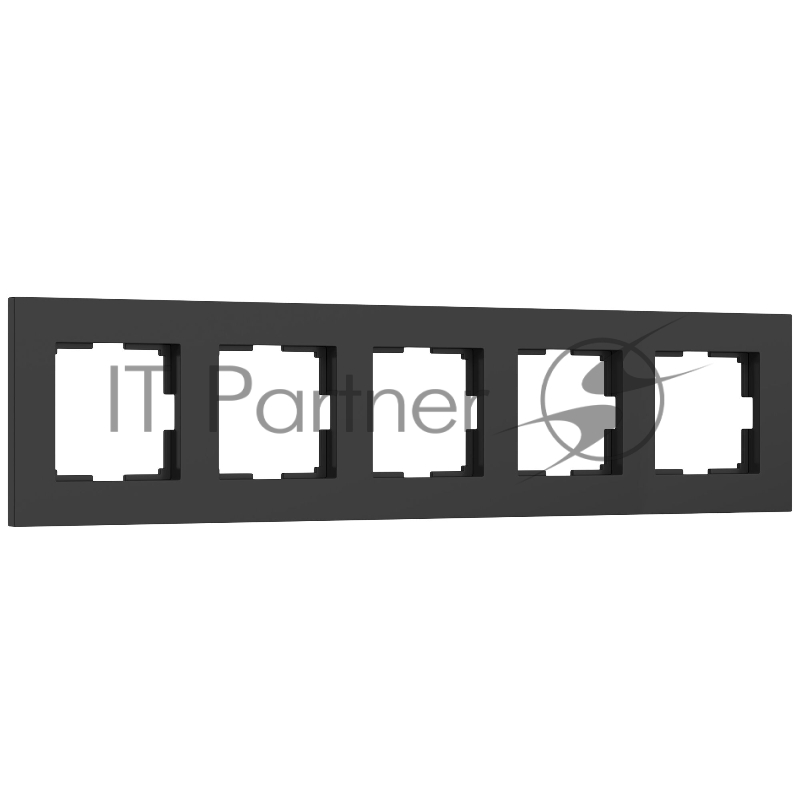 Рамка WERKEL на 5 постов Slab (черный софт)