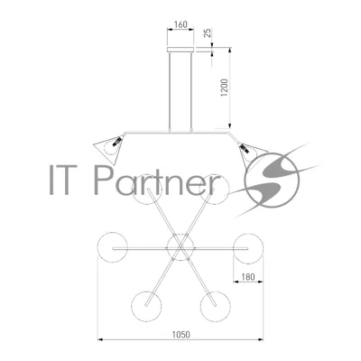 70161/6 / подвесной светильник / черный Smart