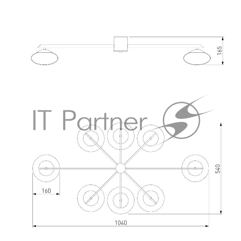 70220/8 / потолочный светильник / черный Smart