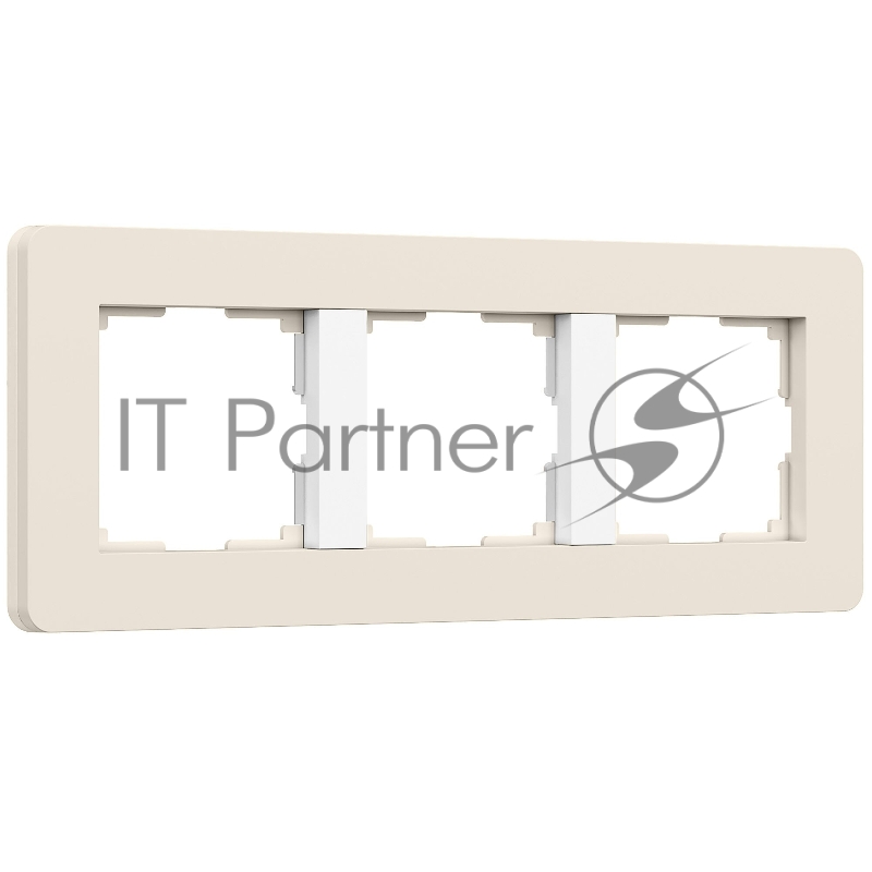 Рамка на 3 поста WERKEL Split (айвори/белый, soft-touch) W0033066