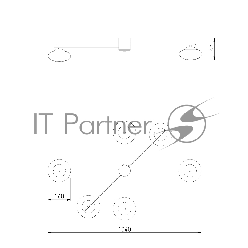 70220/6 / потолочный светильник / латунь Smart