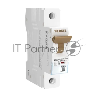Автоматический выключатель Werkel 1P 25 A C 4,5 kА W901P254