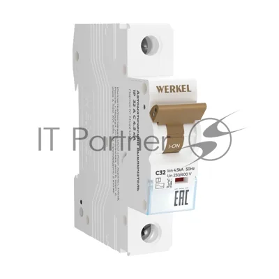 Автоматический выключатель Werkel 1P 32 A C 4,5 кА W901P324