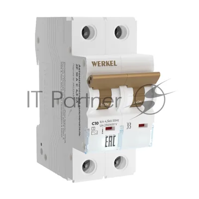 Автоматический выключатель Werkel 2P 10 A C 4,5 кА W902P104