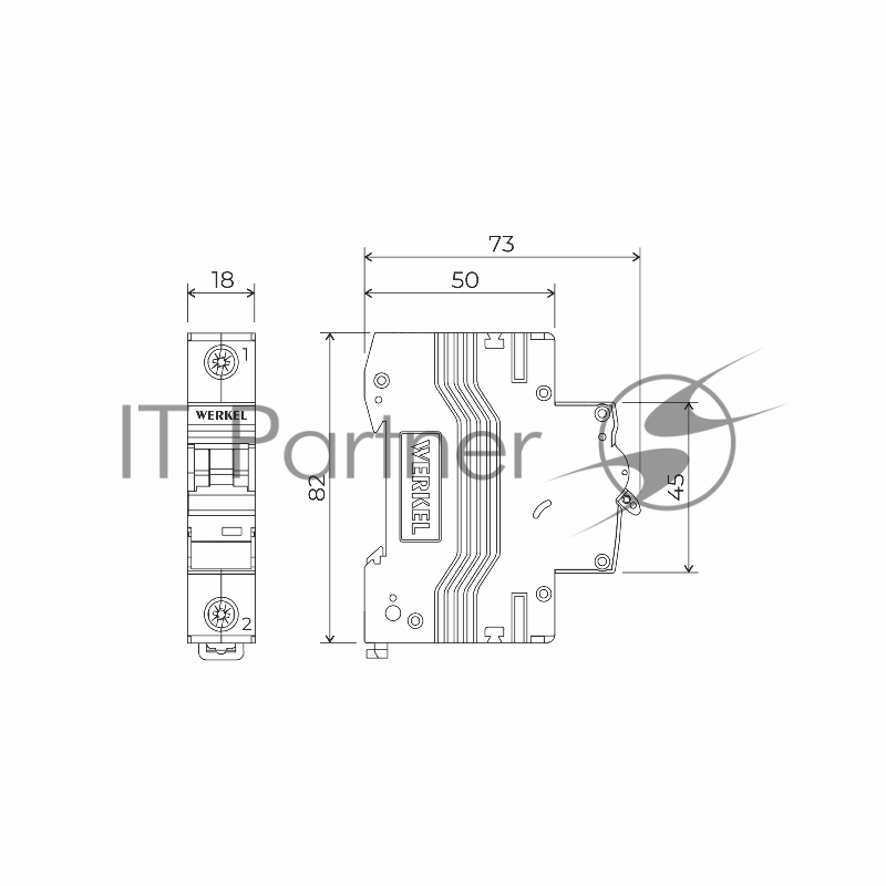Автоматический выключатель Werkel 1P 6 A C 6 кА W901P066