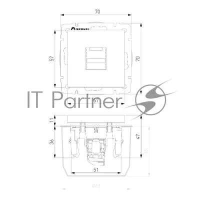 Розетка Ethernet RJ-45 (графит акрил)
